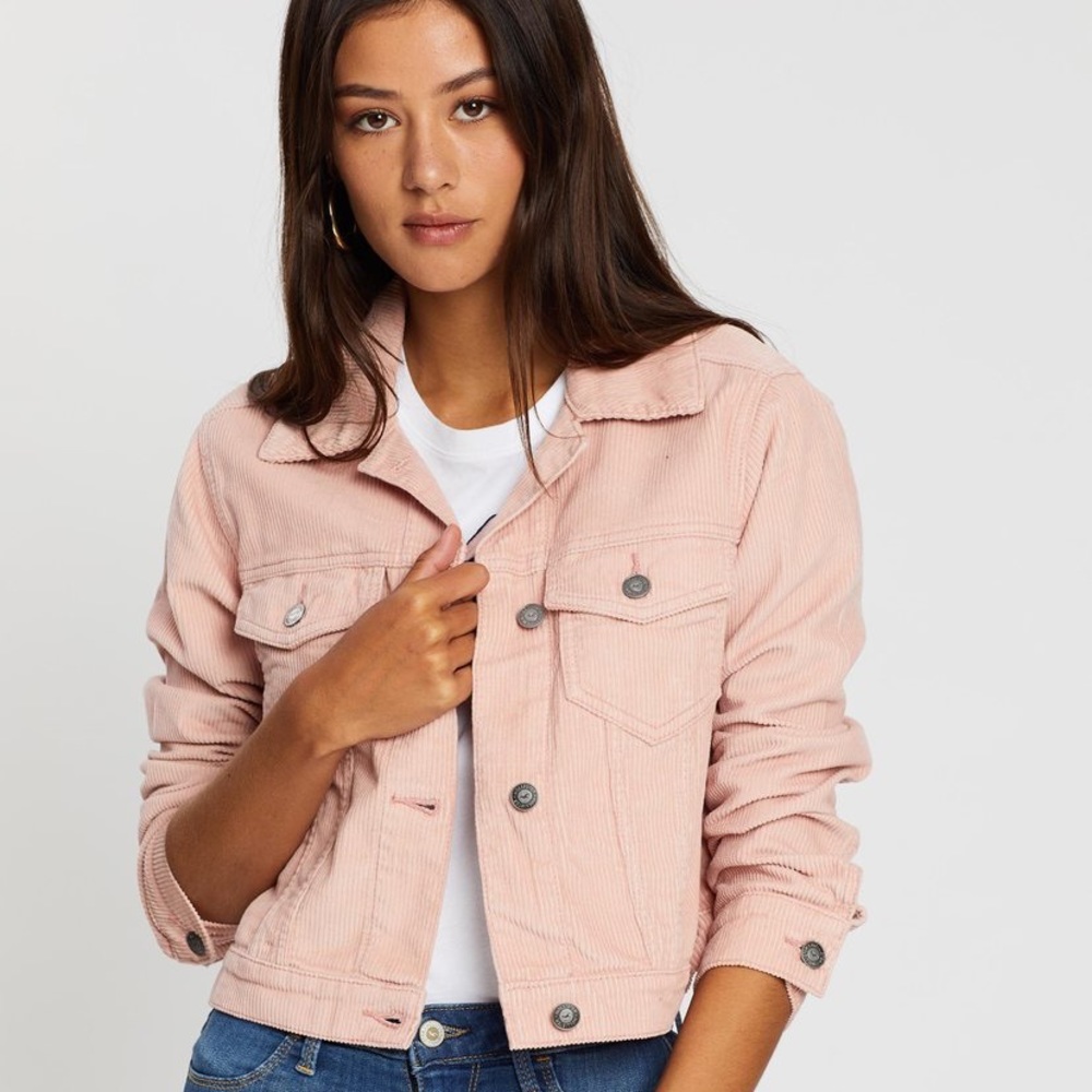 Brand new hollister pink corduroy jacket!